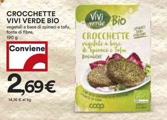 Coop CROCCHETTE VIVI VERDE BIO 190 g offerta