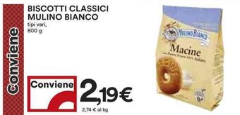 Coop BISCOTTI CLASSICI MULINO BIANCO tipi vari, 800 g offerta