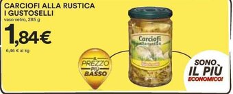 Coop CARCIOFI ALLA RUSTICA I GUSTOSELLI vaso vetro, 285 g offerta