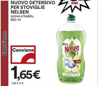 Coop NUOVO DETERSIVO PER STOVIGLIE NELSEN 850 ml offerta