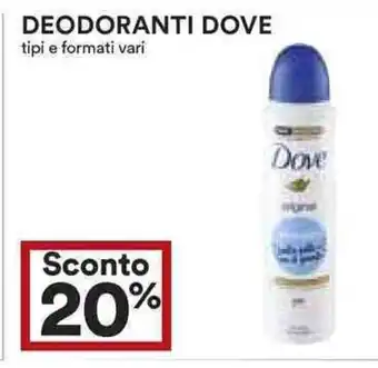 Coop DEODORANTI DOVE tipi e formati vari offerta