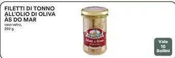 Coop FILETTI DI TONNO ALL'OLIO DI OLIVA ÀS DO MAR 250 g offerta