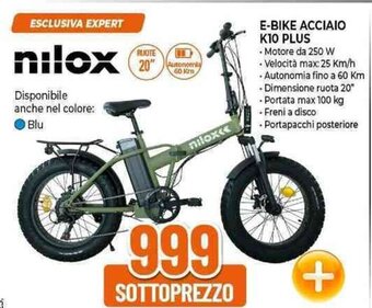 Expert nilox E-BIKE ACCIAIO K10 PLUS offerta