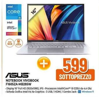 Expert ASUS NOTEBOOK VIVOBOOK F1605ZA-MB285W offerta