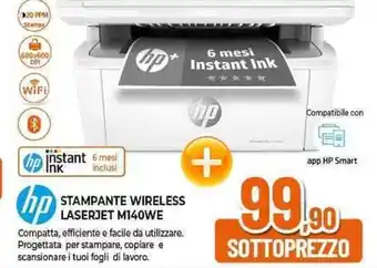 Expert hp STAMPANTE WIRELESS LASERJET M140WE offerta