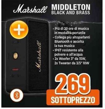 Expert Marshall MIDDLETON BLACK AND BRASS offerta
