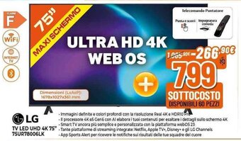 Expert LG TV LED UHD 4K 75'' offerta
