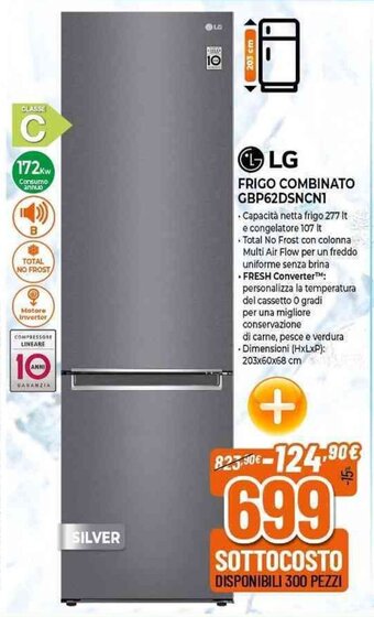 Expert LG FRIGO COMBINATO GBP62DSNCN1 offerta
