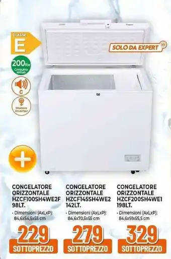 Expert CONGELATORE ORIZZONTALE ORIZZONTALE HZCF100SH4WE2F 98LT. offerta