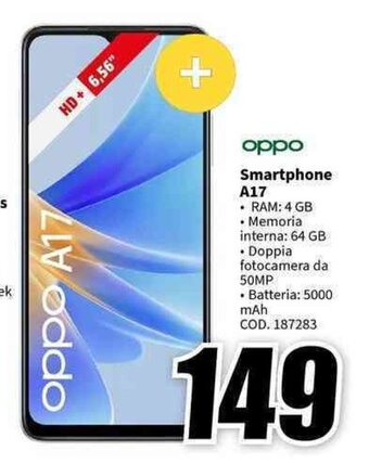 MediaWorld oppo Smartphone A17 offerta