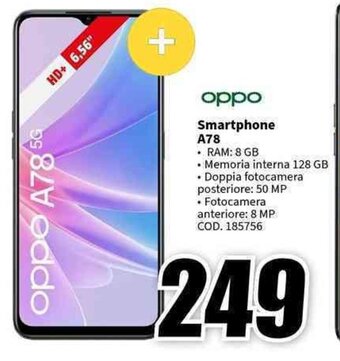 MediaWorld oppo Smartphone A78 offerta