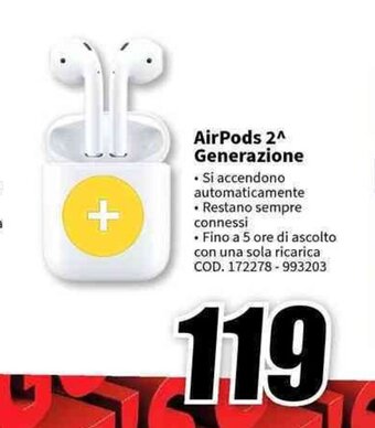 MediaWorld AirPods 2^ Generazione offerta