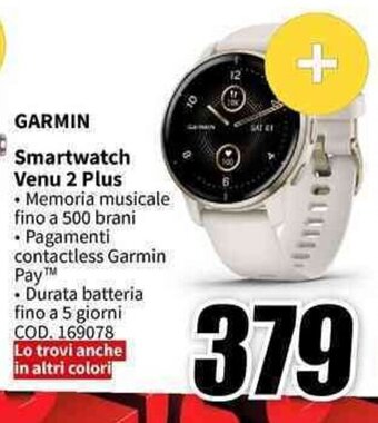 MediaWorld GARMIN Smartwatch Venu 2 Plus offerta