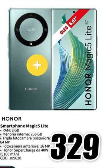 MediaWorld HONOR Smartphone Magic5 Lite offerta
