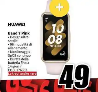 MediaWorld HUAWEI Band 7 Pink offerta