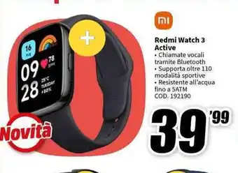 MediaWorld Redmi Watch 3 Active offerta