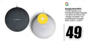 MediaWorld Google Nest Mini offerta