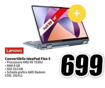 MediaWorld Lenovo Convertibile IdeaPad Flex 5 offerta