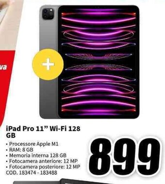 MediaWorld iPad Pro 11" Wi-Fi 128 GB offerta