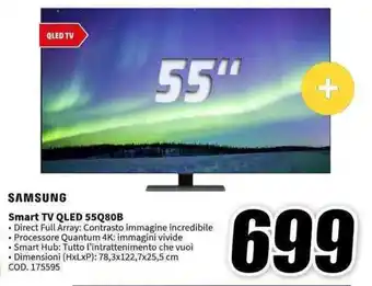 MediaWorld SAMSUNG Smart TV QLED 55Q80B offerta