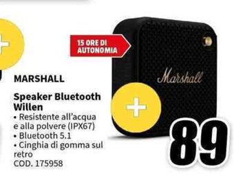 MediaWorld MARSHALL Speaker Bluetooth Willen offerta
