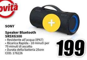 MediaWorld SONY Speaker Bluetooth SRSXG300 offerta