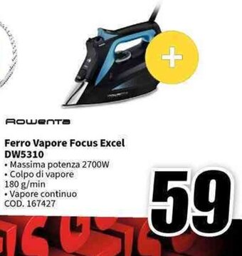 MediaWorld Rowenta Ferro Vapore Focus Excel DW5310 offerta