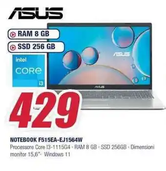 Trony NOTEBOOK F515EA-EJ1564W Asus offerta