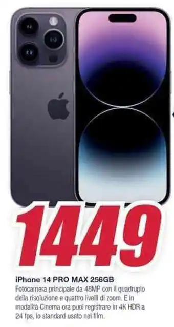 Trony iPhone 14 PRO MAX 256GB offerta