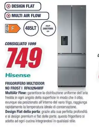 Trony Hisense FRIGORIFERO MULTIDOOR NO FROST I RF632N4WIF offerta