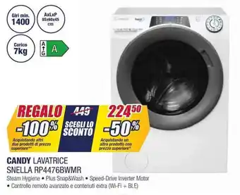 Trony CANDY LAVATRICE SNELLA RP4 76BWMR offerta