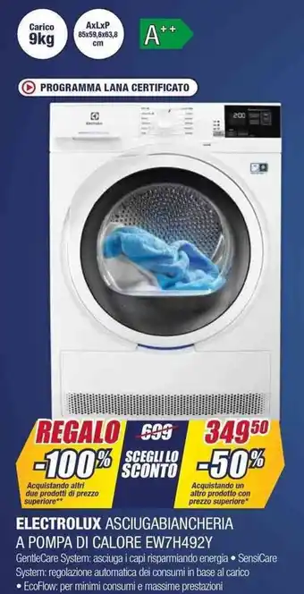 Trony ELECTROLUX ASCIUGABIANCHERIA A POMPA DI CALORE EW7H492Y offerta