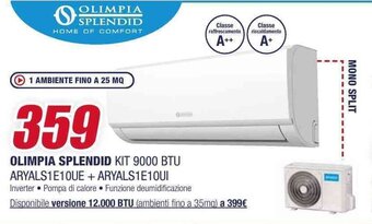 Trony OLIMPIA SPLENDID KIT 9000 BTU ARYALS1E10UE + ARYALS1E10UI offerta