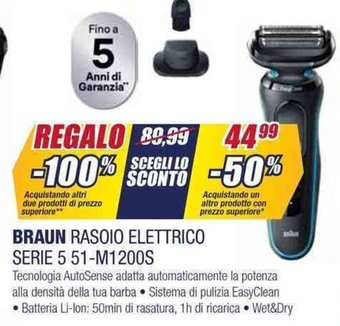 Trony BRAUN RASOIO ELETTRICO SERIE 5 51-M1200S offerta