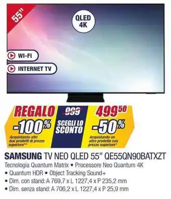Trony SAMSUNG TV NEO QLED 55" QE55QN90BATXZT offerta