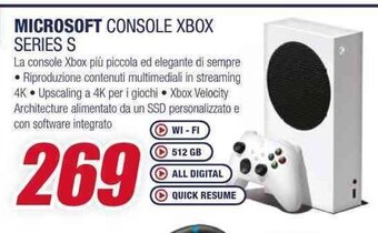 Trony MICROSOFT CONSOLE XBOX SERIES S offerta