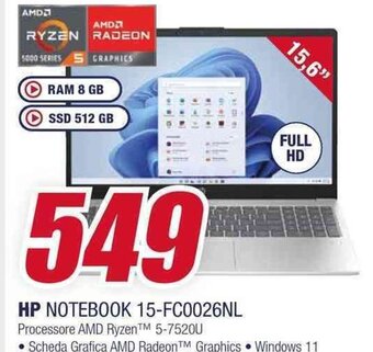 Trony HP NOTEBOOK 15-FC0026NL offerta