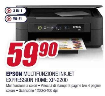 Trony EPSON MULTIFUNZIONE INKJET EXPRESSION HOME XP-2200 offerta
