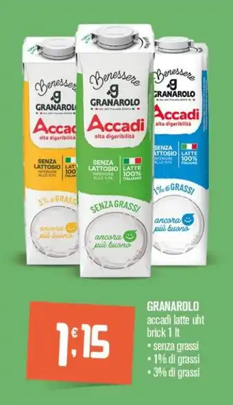 Ottimo Market GRANAROLO accadi latte uht brick 1 It offerta