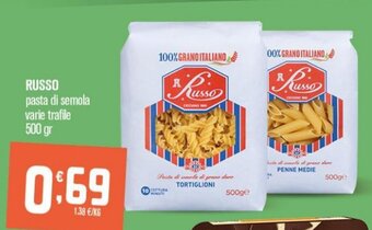 Ottimo Market RUSSO pasta di semola varie trafile 500 gr offerta