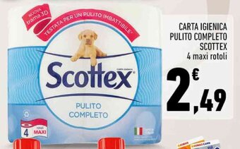 Conad City CARTA IGIENICA PULITO COMPLETO SCOTTEX 4 maxi rotoli offerta