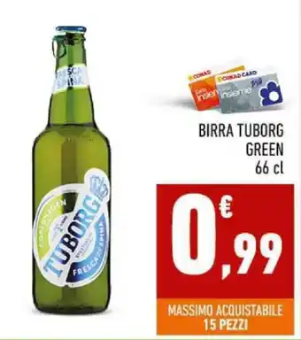 Conad City BIRRA TUBORG GREEN 66 cl offerta