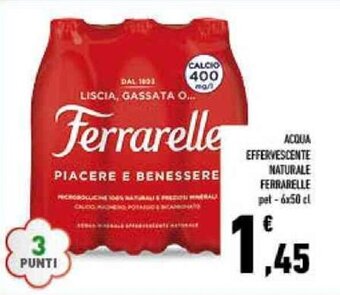 Conad City ACQUA EFFERVESCENTE NATURALE FERRARELLE pet-6x50 cl offerta