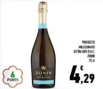 Conad City PROSECCO MILLESIMATO EXTRA DRY D.O.C. ZONIN 75 cl offerta