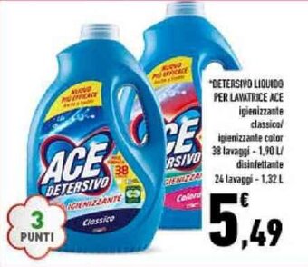 Conad City DETERSIVO LIQUIDO PER LAVATRICE ACE offerta