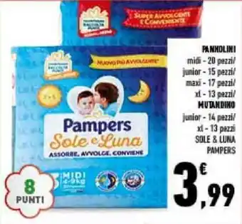 Conad City Pampers Sole e Luna PANNOLINI midi-20 pezzi offerta