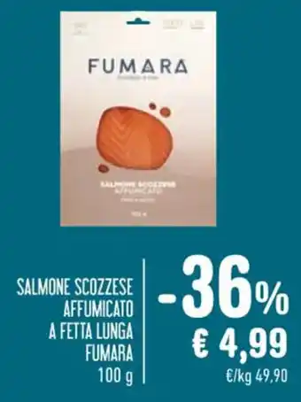 Spazio Conad SALMONE SCOZZESE AFFUMICATO A FETTA LUNGA FUMARA 100 g offerta