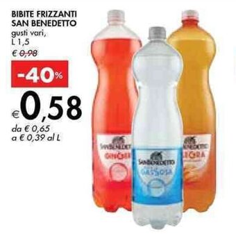 Bennet BIBITE FRIZZANTI SAN BENEDETTO gusti vari, L 1,5 offerta