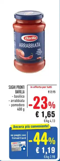 Spazio Conad SUGHI PRONTI BARILLA 400 g offerta