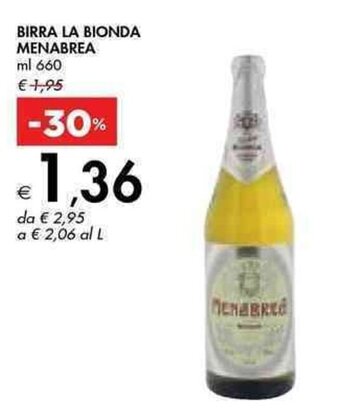 Bennet BIRRA LA BIONDA MENABREA ml 660 offerta